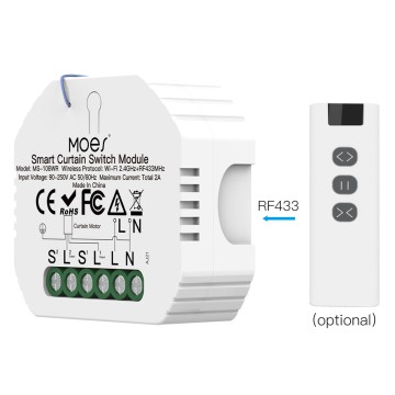 Moes WiFi Mini DIY RF433 Smart Roller Blinds Shutters Curtain Switch Module for Electric Motor