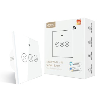 Moes WiFi RF433 Bluetooth Smart Touch Panel Curtains Switch