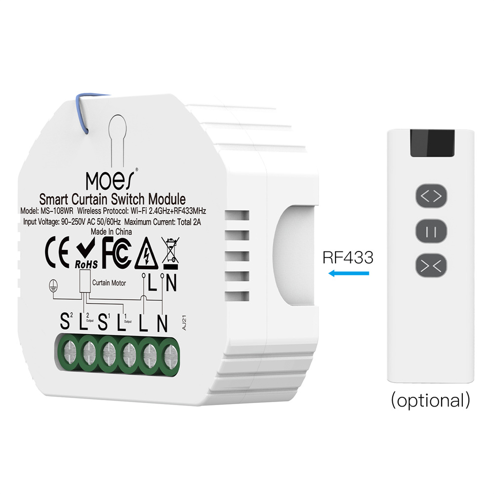 Moes WiFi Mini DIY RF433 Smart Roller Blinds Shutt03
